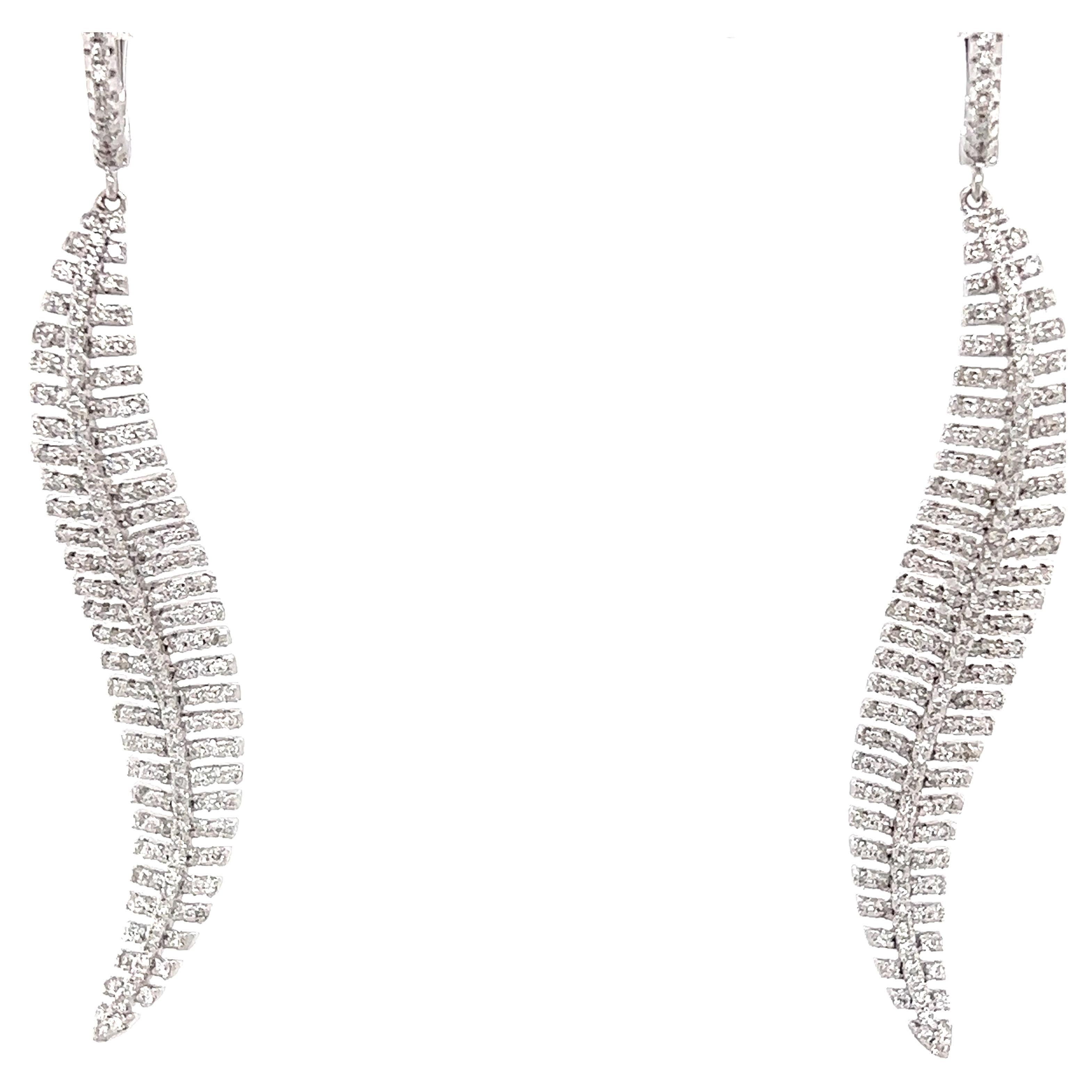 2.33 Carat Natural Diamond White Gold Cocktail Earrings