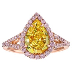 2.33 Carat Pear Statement Fancy Yellow 14K Gold Colour-Collector’s Treasure