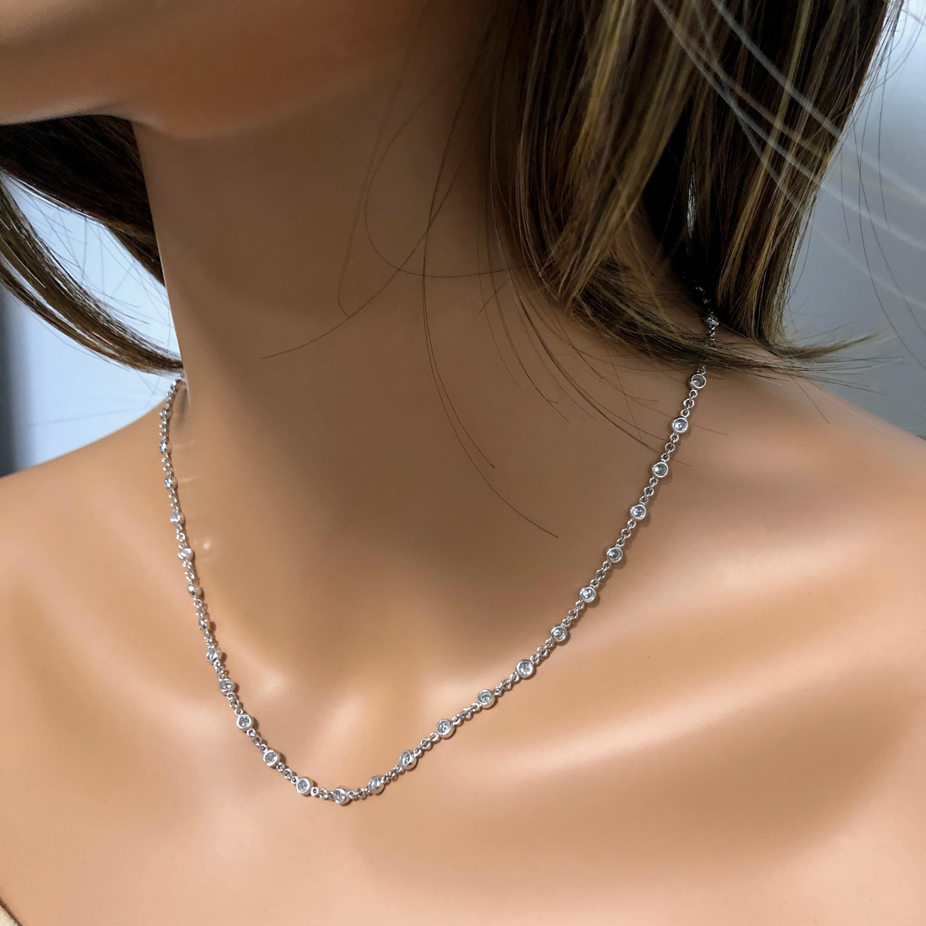 Modern 2.33 Carat Total Diamonds by the Yard Necklace For Sale