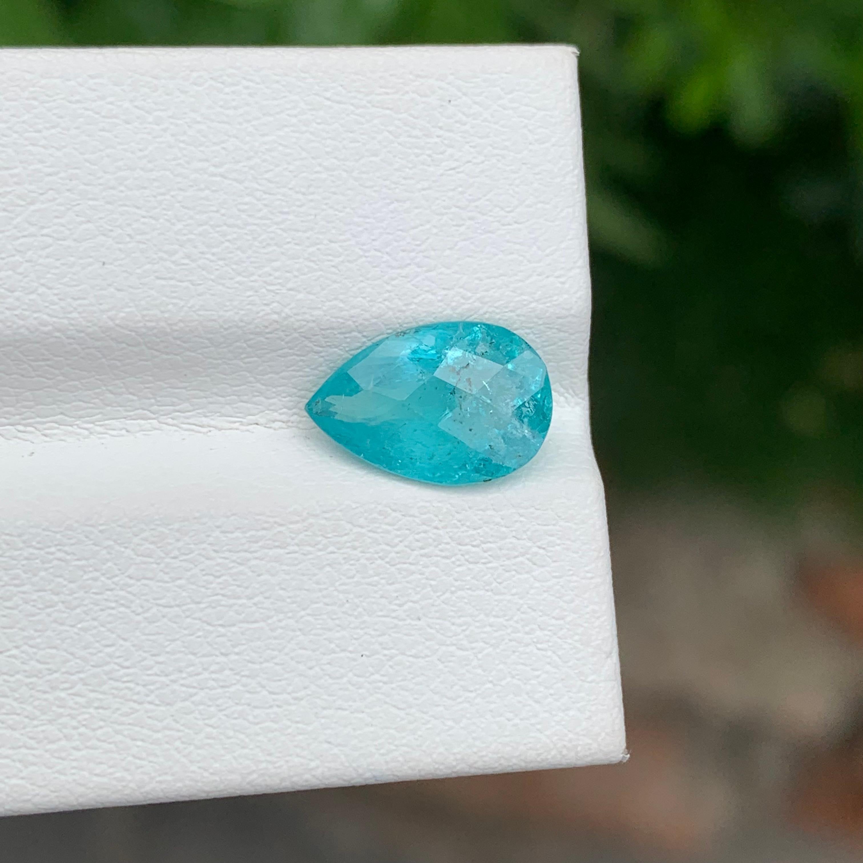 2.33 Carats Certified Natural Neon Blue Loose Tourmaline Gemstone en vente 3