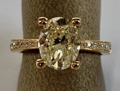 2.33 Carat Oval Yellow Diamond Solitaire Ring