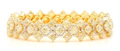 23,30 Karat Fancy Gelbes Diamantarmband 18K Weißgold