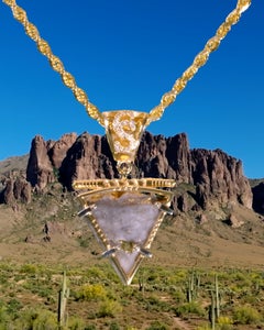 Collar de diamantes naturales de oro de 14 quilates de alta joyería Cody Stone de 23,30 quilates