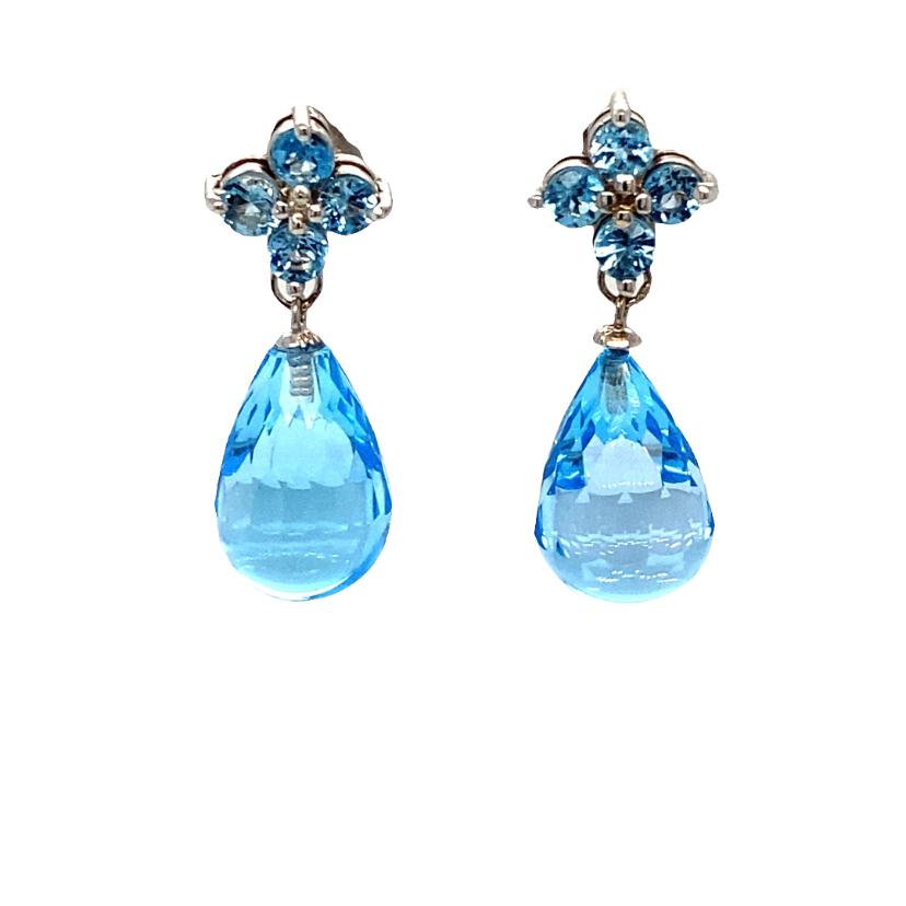 blue topaz white gold earrings