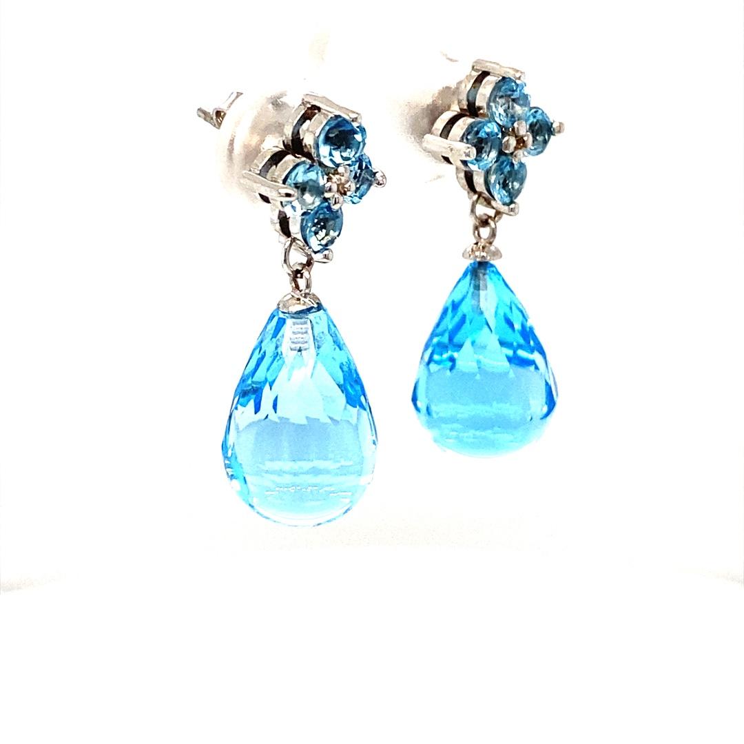blue topaz leverback earrings