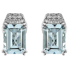 Sunita Nahata Acquamarina 2.33ct. Orecchini con diamante in 18KWG.