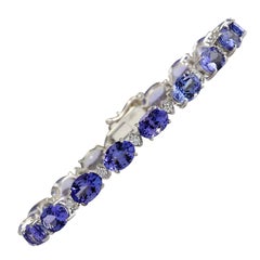 23.35 Carat Tanzanite 18 Karat White Gold Diamond Bracelet