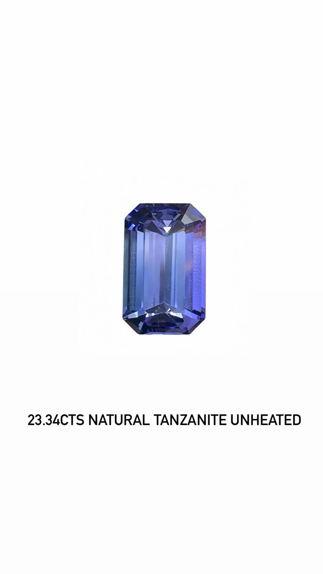 23,35 Ct Certificato GIT Zoisite non riscaldata (Tanzanite) Taglio Smeraldo in vendita 3