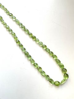 233,75 Karat apfelgrüner Peridot Top-Qualität glatt getrommelt natürliche Halskette Edelstein