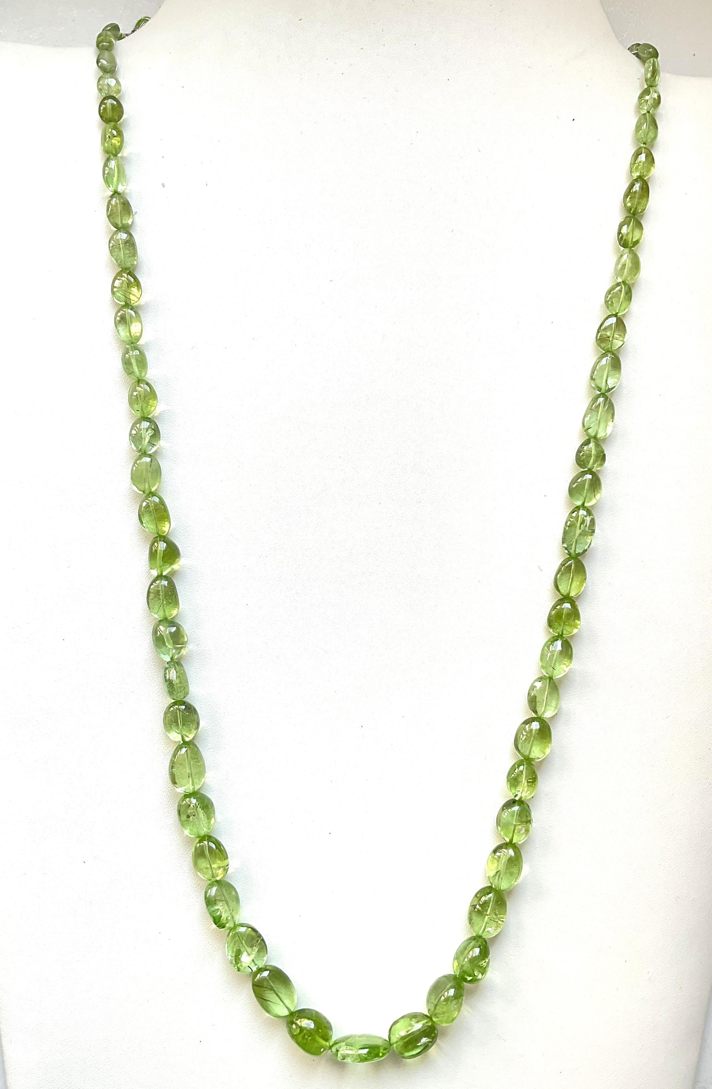 Women's or Men's 233.75 carats apple green peridot top quality plain tumbled natural necklace gem For Sale