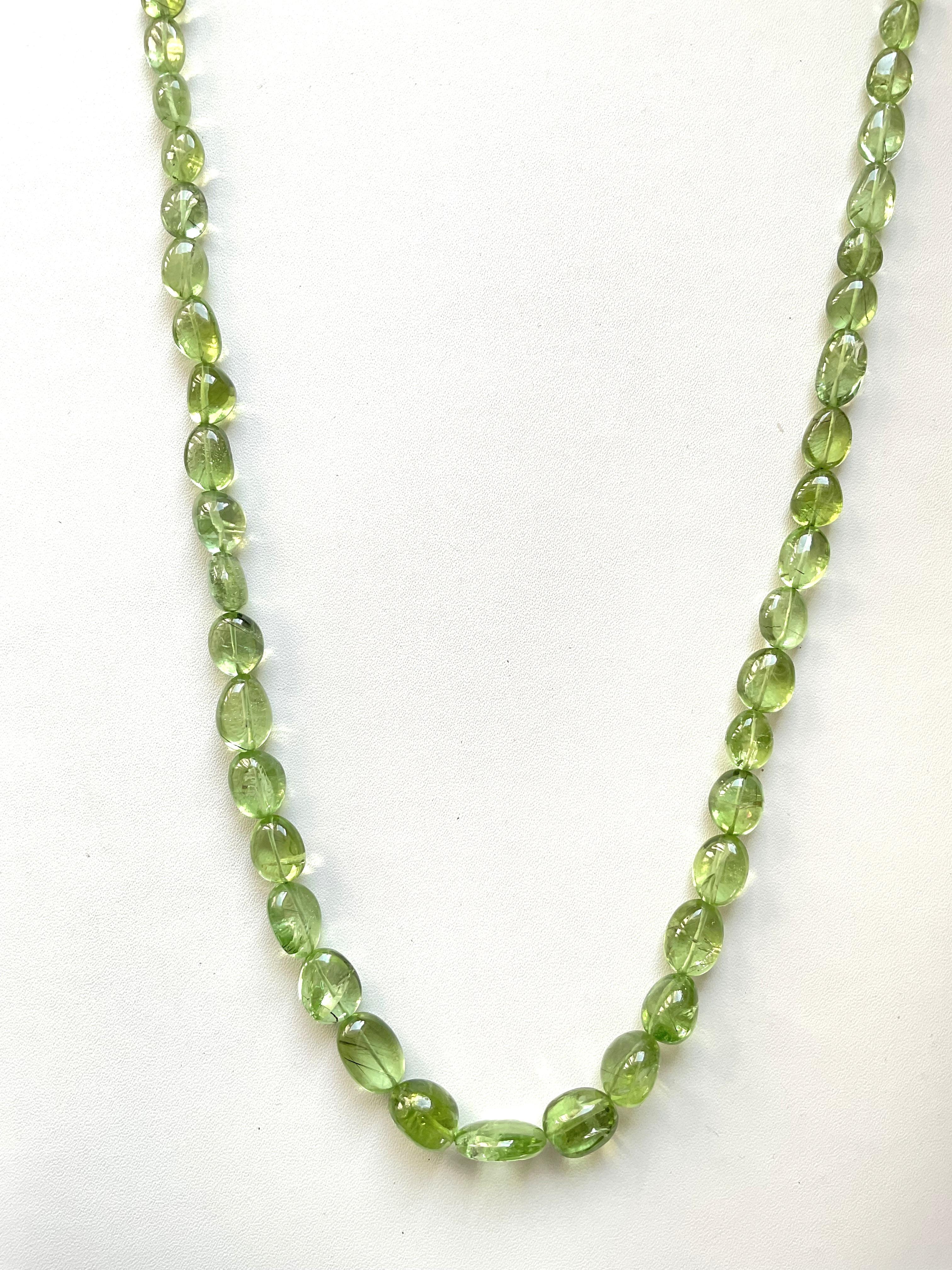 233.75 carats apple green peridot top quality plain tumbled natural necklace gem For Sale 1