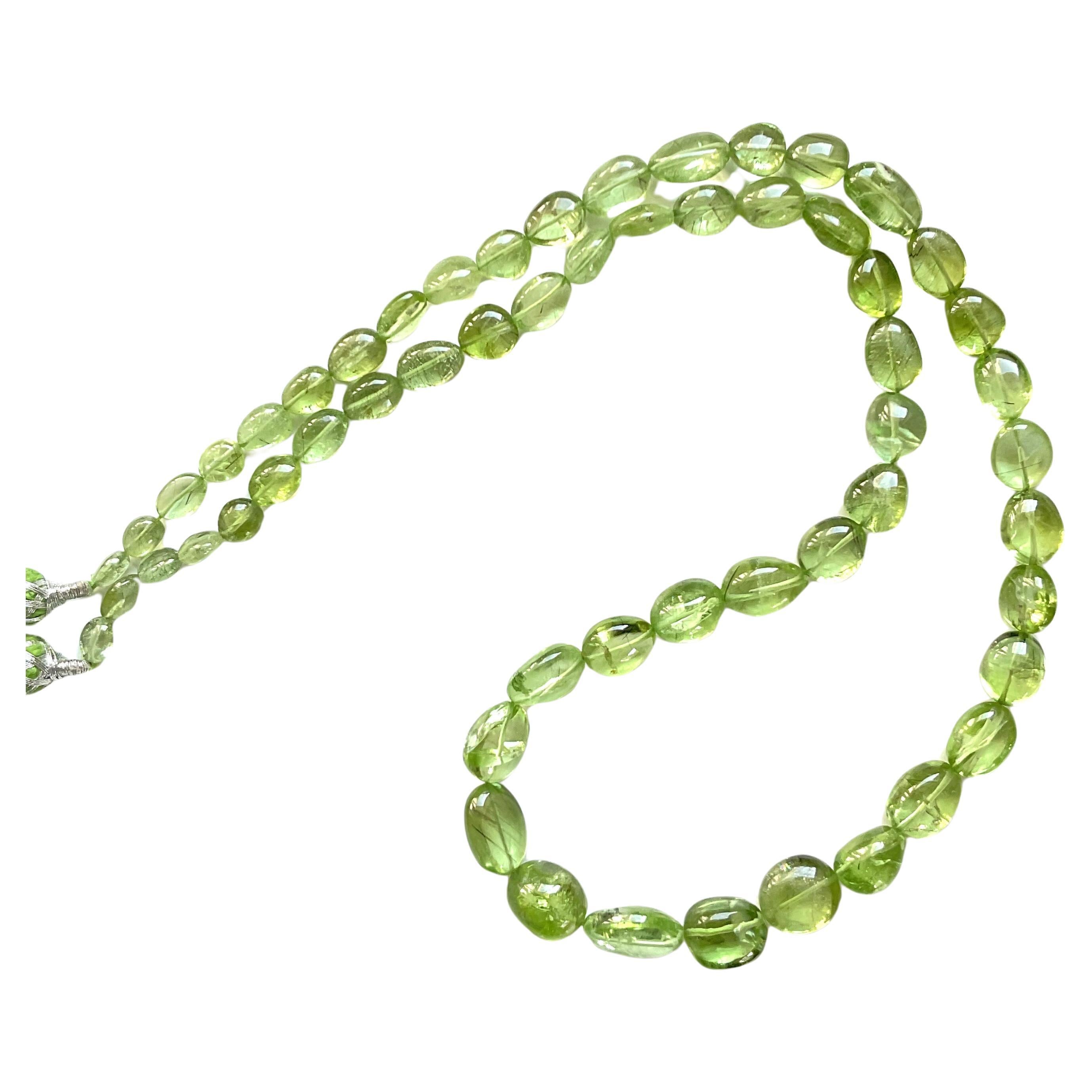 233.75 carats apple green peridot top quality plain tumbled natural necklace gem For Sale
