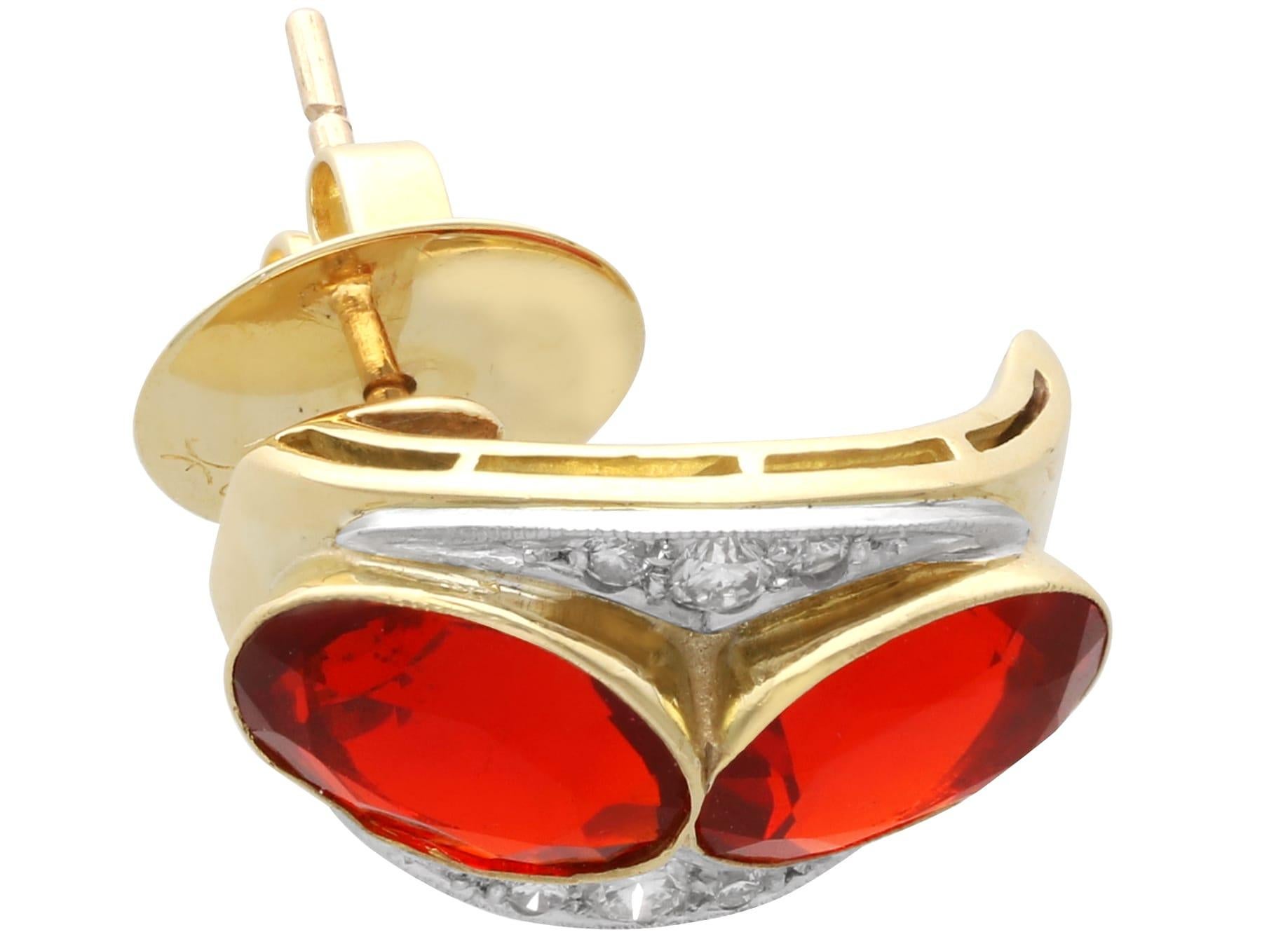 23.39 Carat Fire Opal 2.50 Carat Diamond 18k Yellow Gold Jewellery Set For Sale 8