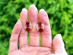 23.39 Carat Fire Opal 2.50 Carat Diamond 18k Yellow Gold Jewellery Set