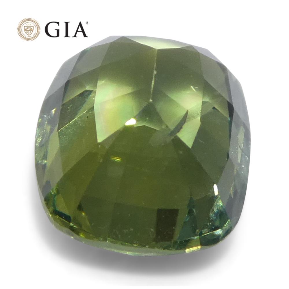 2.33ct Cushion Yellow-Green Sapphire GIA Certified Unheated For Sale 5