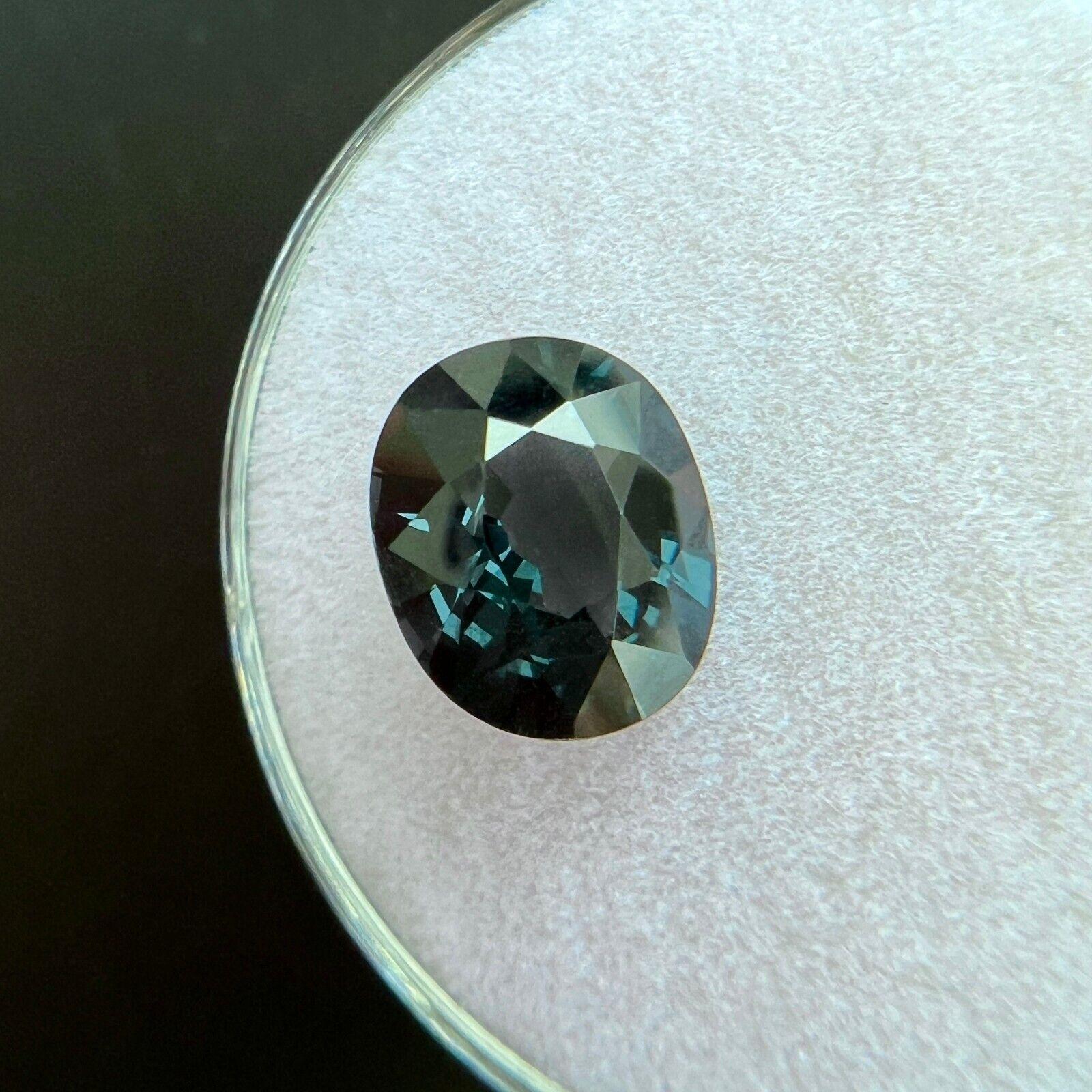 2.33ct Titanium Spinel Natural Gia Certified Grey Blue Oval Cut Gemstone In New Condition For Sale In Birmingham, GB