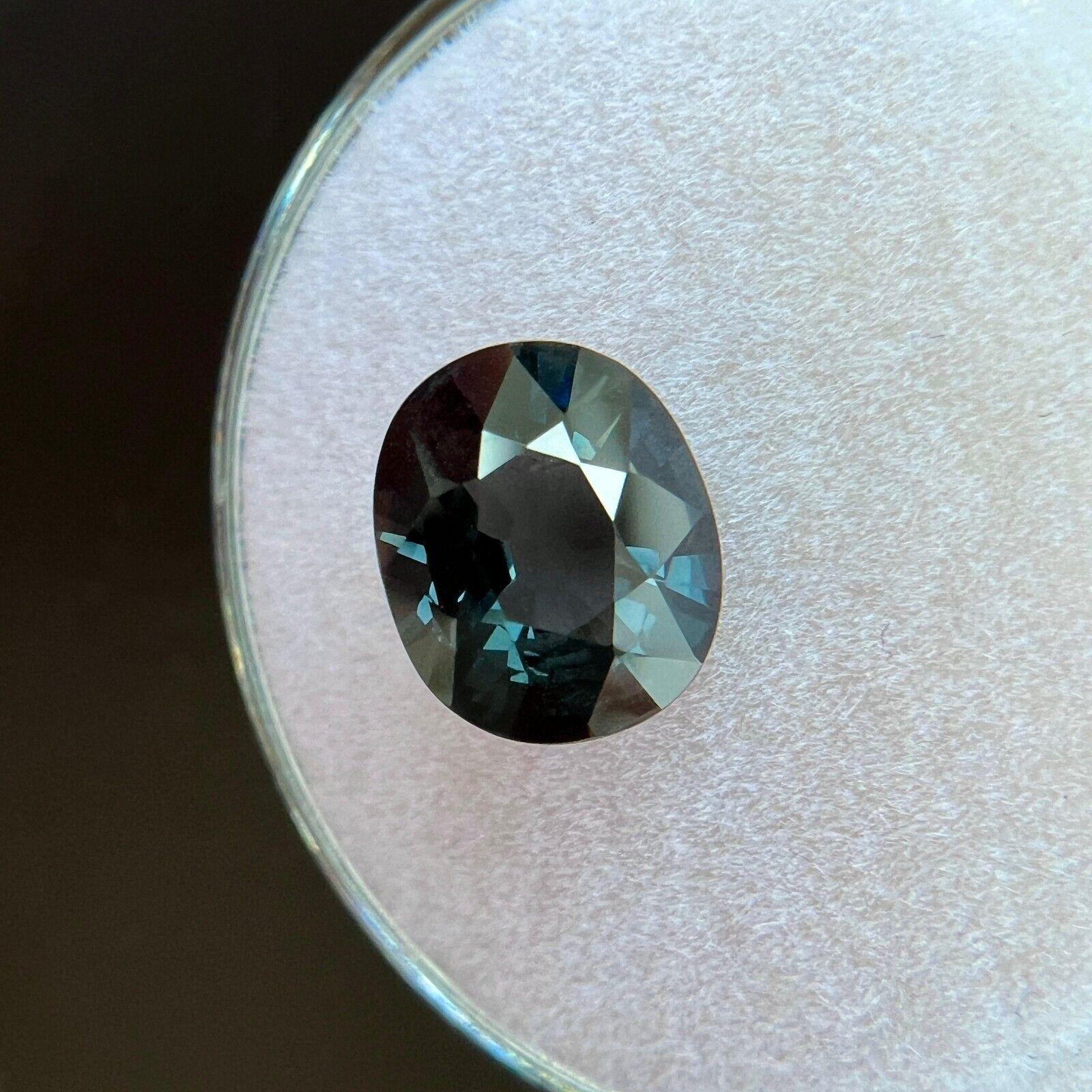 2.33ct Titanium Spinel Natural Gia Certified Grey Blue Oval Cut Gemstone For Sale 1