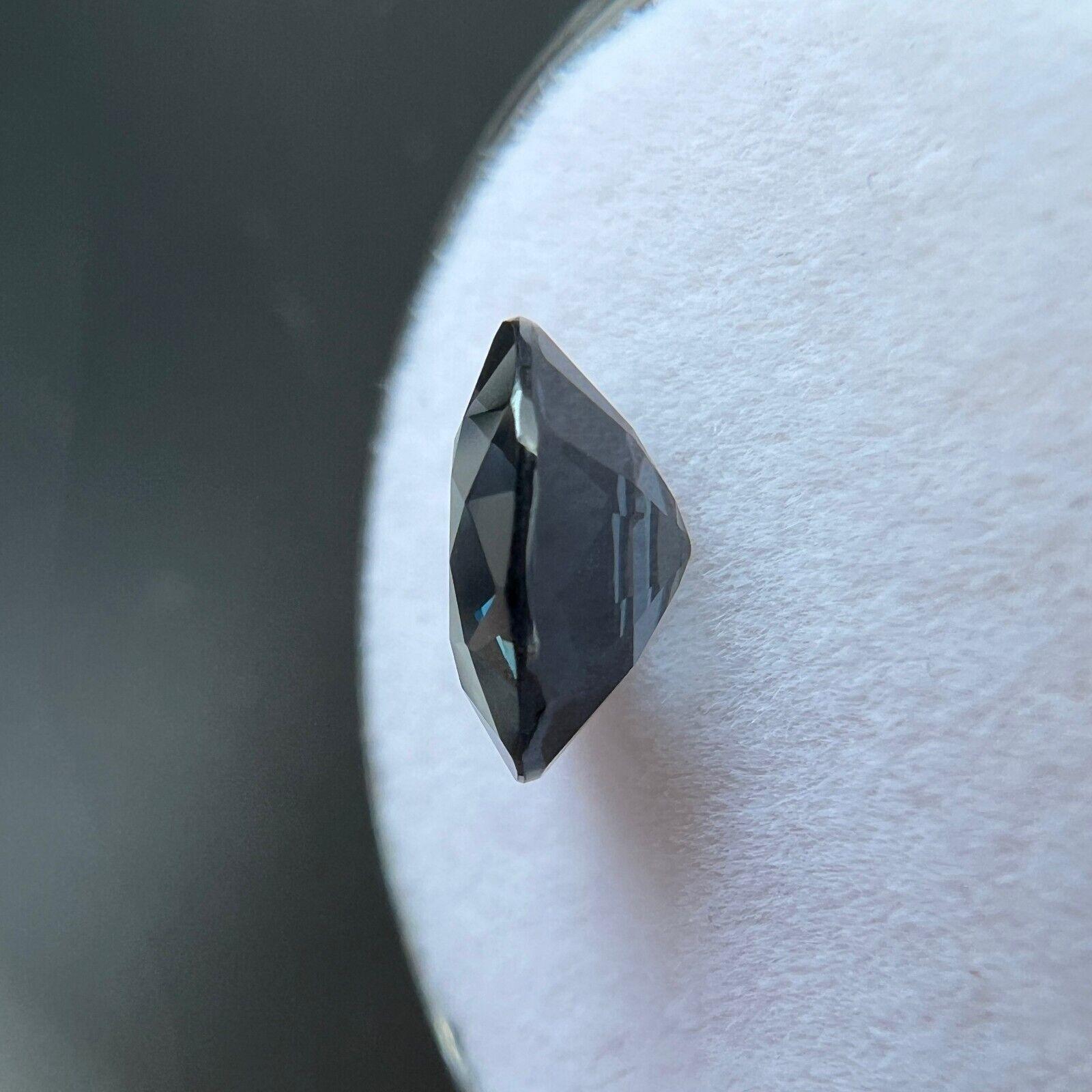 2.33ct Titanium Spinel Natural Gia Certified Grey Blue Oval Cut Gemstone For Sale 2