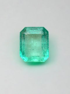 2.34 Carat 9x7.5 Light Bluish Green Colombian Emerald - Emerald Cut May