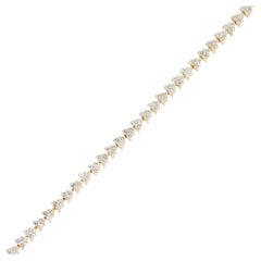 2.34 Carat Diamond Triangle Shaped Tennis Bracelet 14 Karat in Stock