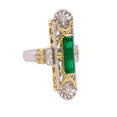 2.34 Carat Emerald Diamond Platinum Ring