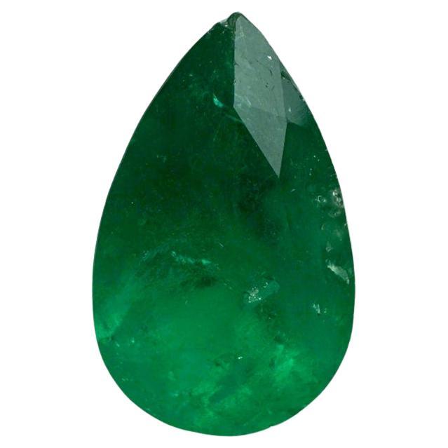 Esmeralda colombiana verde intenso de 2,34 quilates - Lágrima talla pera - Piedra de nacimiento de mayo