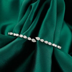 Bracciale con diamante naturale da 2,34 carati a taglio a pera in oro bianco 18 carati - Gioielli di grande effetto