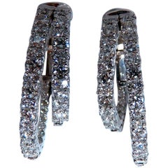 2.34 Carat Natural Double Hoop Diamond Earrings 14 Karat*