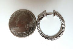 2.34 Carat Natural Round Diamonds Inside Out Hoop Earrings Button 14 Karat*