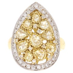 2,34 Karat natürlicher gelber Diamant Gelbgold Cocktail-Ring