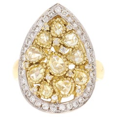 2.34 Carat Natural Yellow Diamond Yellow Gold Cocktail Ring