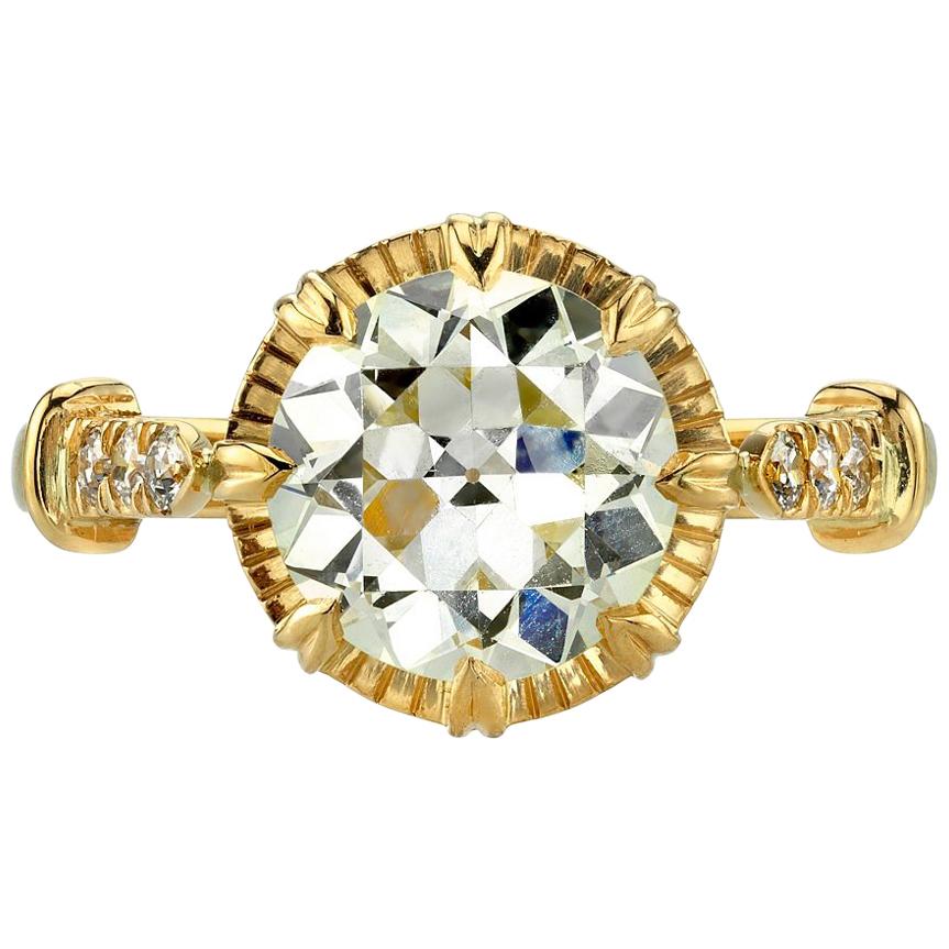 2.34 Carat Old European Cut Diamond Engagement Ring