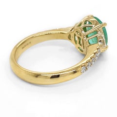 2.34 Carat Paraiba Tourmaline and White Diamond Yellow Gold Ring