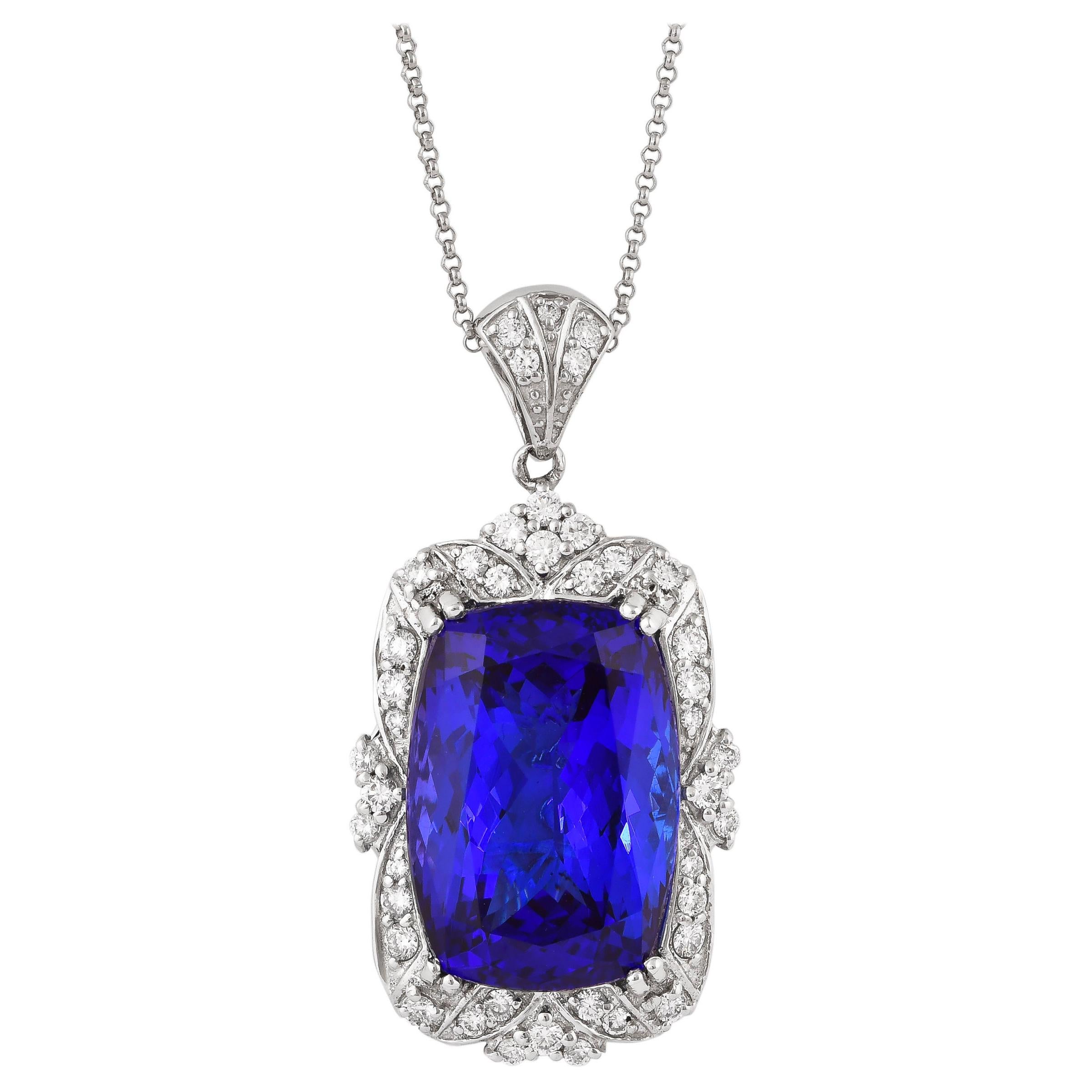 Sunita Nahata Tanzanita 23.40ct. Colgante en 18KWG con Diamante Blanco