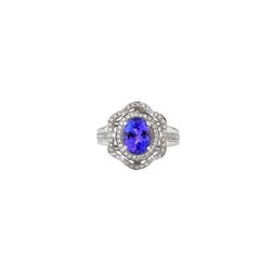Sunita Nahata Tanzanite 2.34ct. Fancy Ring in 18Karat White Gold with Diamond.