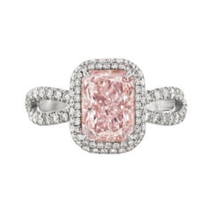 2.34 Carat Very Light Pink Radiant Diamond Internally Flawless in Platinum, GIA