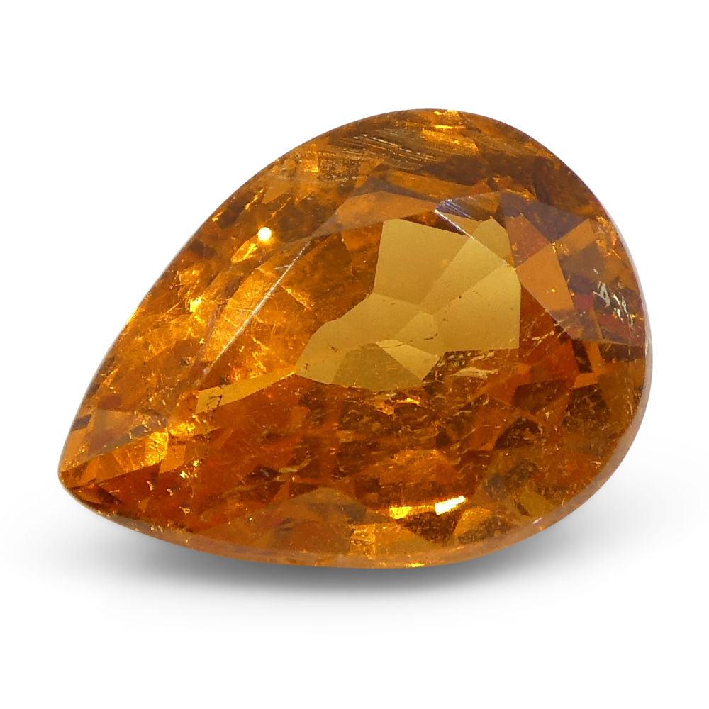 2,34 ct Granato a forma di pera con mandarino arancione vivo Fanta Spessartite/Spessartine In condizioni Nuovo in vendita a Toronto, Ontario