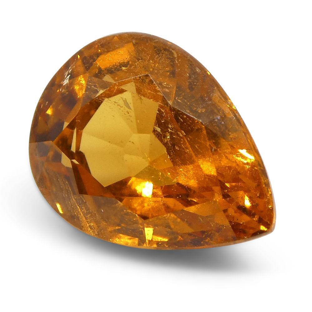 2,34 ct Granato a forma di pera con mandarino arancione vivo Fanta Spessartite/Spessartine in vendita 1