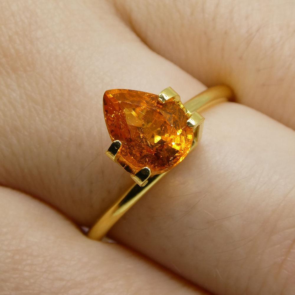 2,34 ct Granato a forma di pera con mandarino arancione vivo Fanta Spessartite/Spessartine in vendita 4