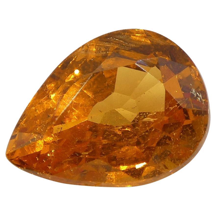 2.34 ct Pear Shape Vivid Fanta Orange Spessartite/Spessartine Garnet For Sale