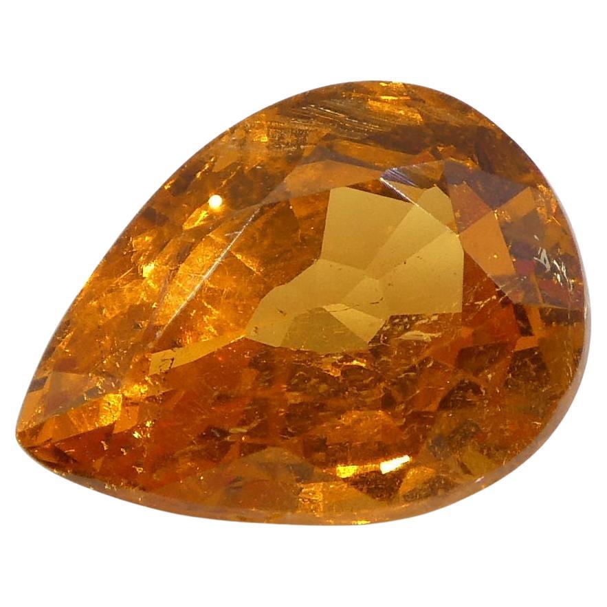 2.34 ct Pear Shape Vivid Fanta Orange Spessartite/Spessartine Garnet