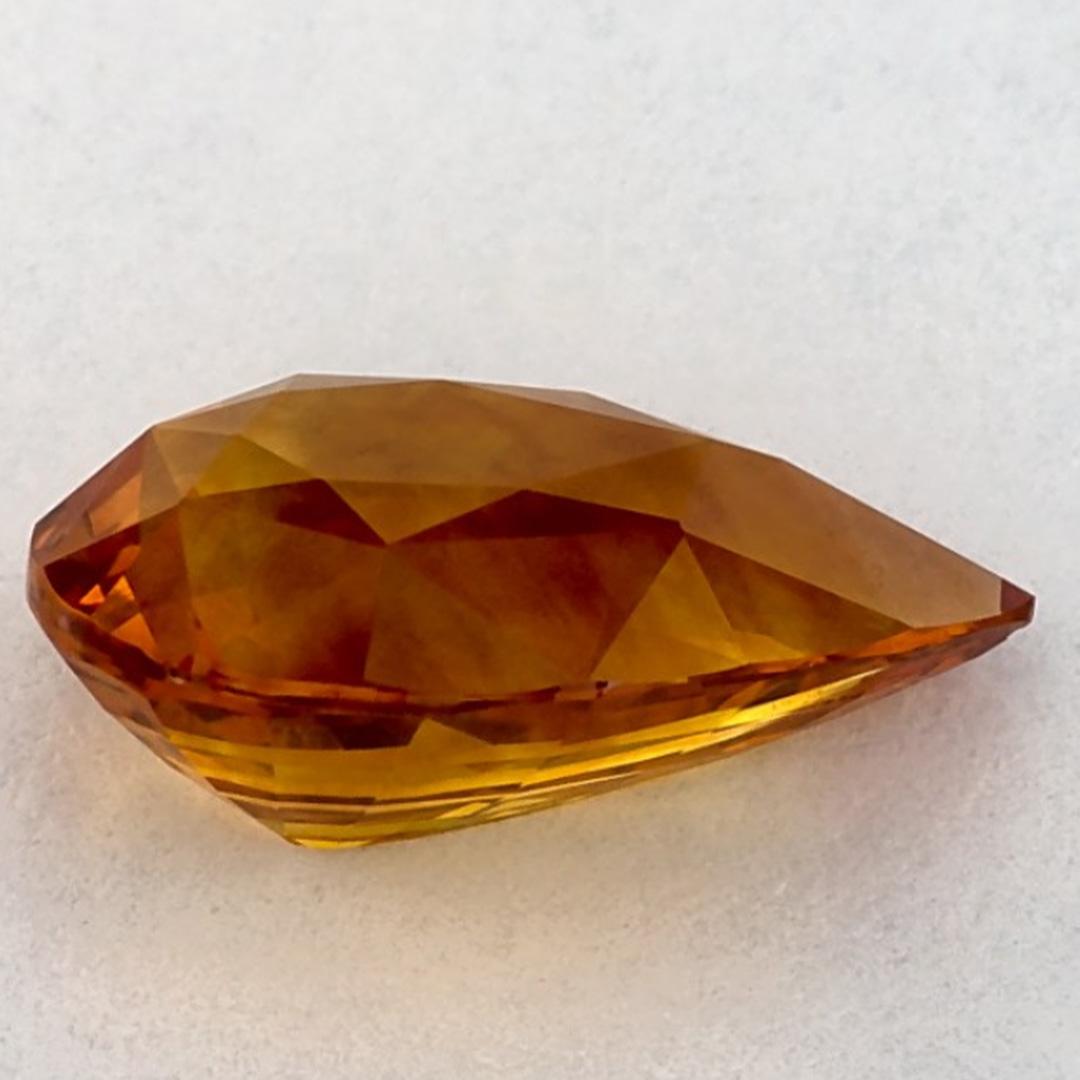 2.34 Ct Yellow Sapphire Pear Loose Gemstone (pierre précieuse en vrac) Neuf - En vente à Fort Lee, NJ