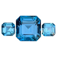 23.40 Carat Natural Loose London Blue Topaz Set Octagon Cut Gemstone