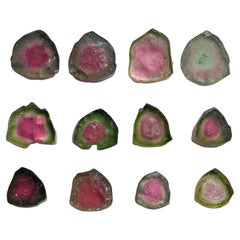 23.42 Ct Natural Watermelon Tourmaline Polished Crystal Slice Parcel for Jewelry