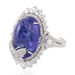23.44 Carat Tanzanite 18 Karat White Gold Butterfly Diamond Ring