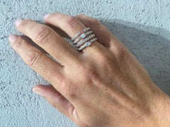 2#3#4#5 18 Karat White Gold Ring 1, 60 Carat White Emerald & Pear Cut Diamond