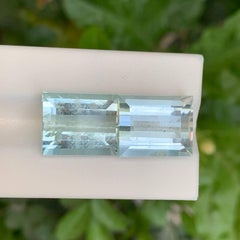 23.45 carats Light Blue Aquamarine Pair Baguette Cut Natural Pakistani Gemstone
