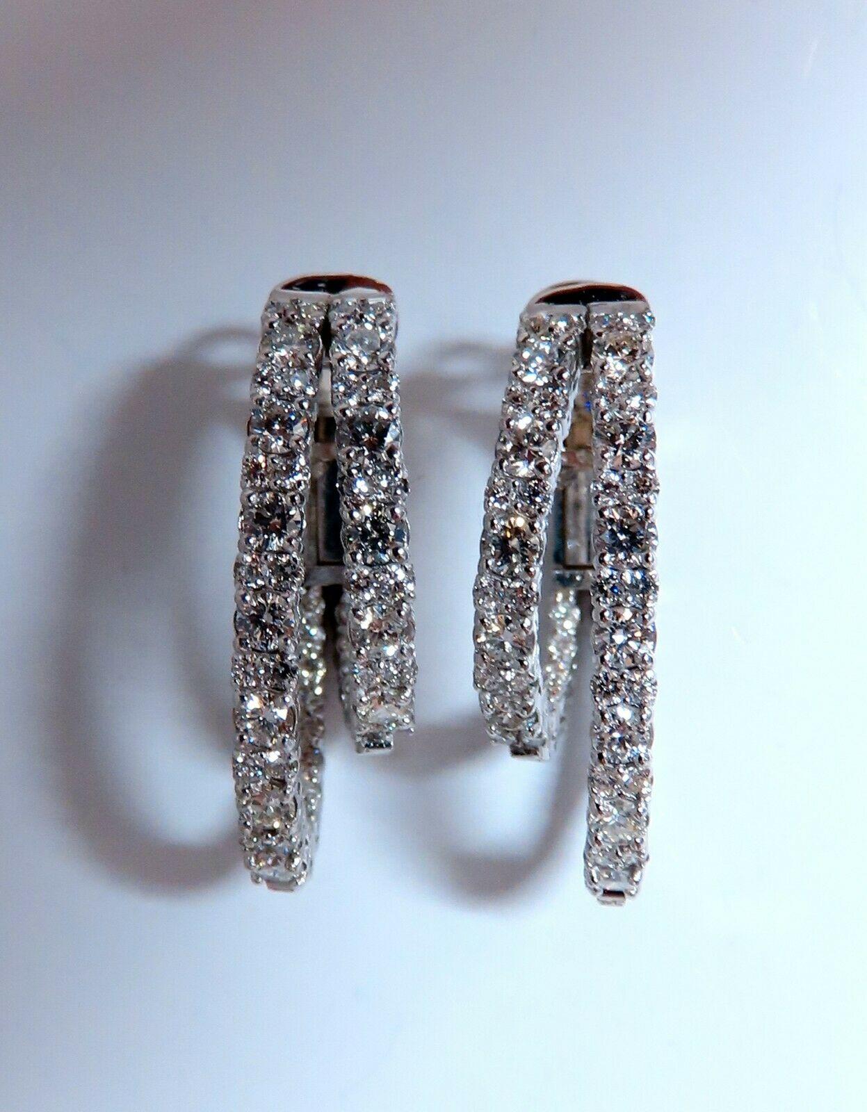 diamond double hoop earrings