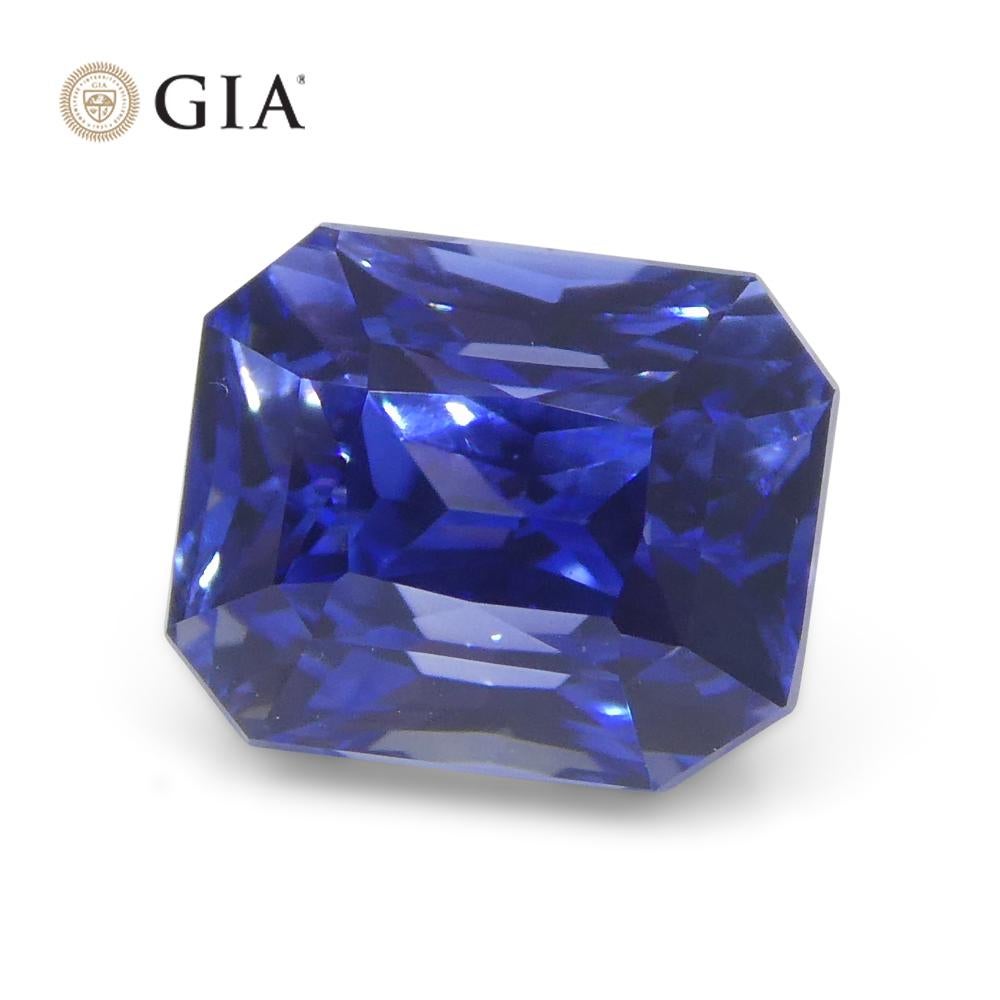 2.34ct Octagonal/Emerald Cut Blue Sapphire GIA Certified Sri Lanka 3