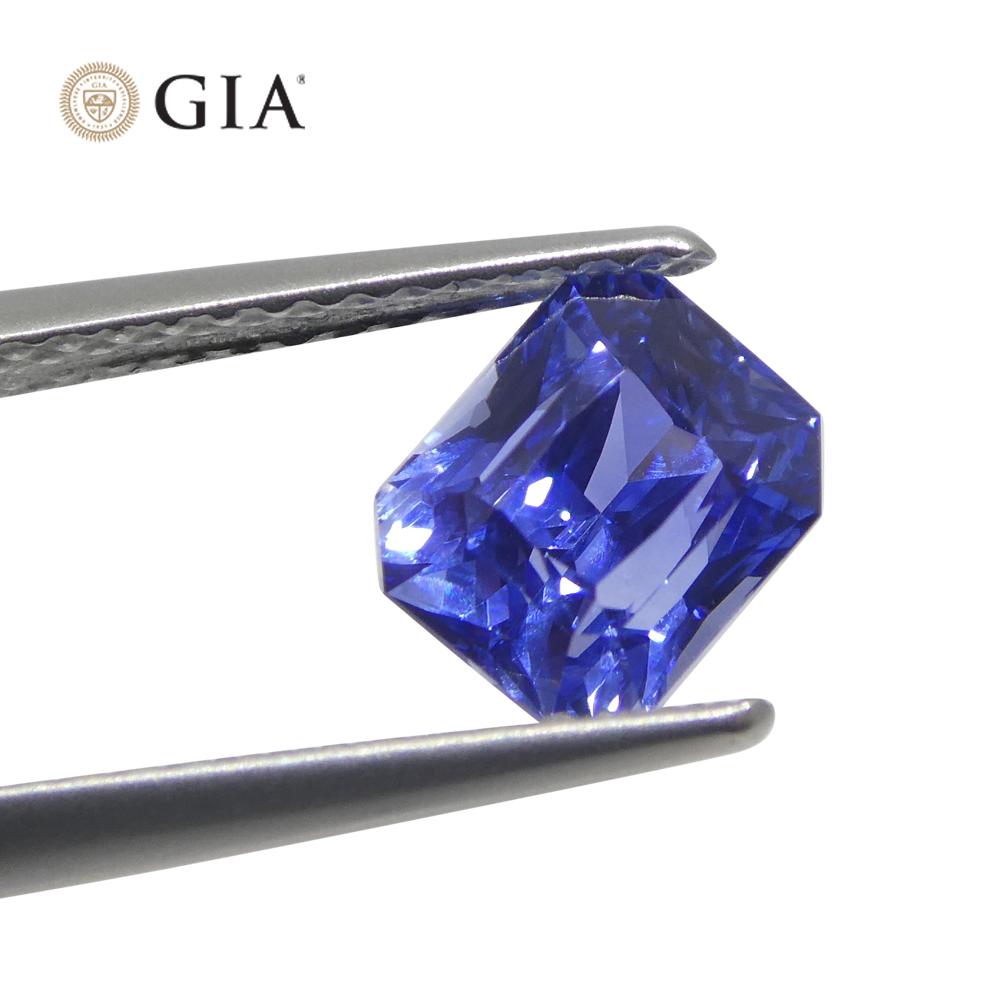 2.34ct Octagonal/Emerald Cut Blue Sapphire GIA Certified Sri Lanka 7